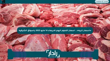 «أسعار نارية».. أسعار اللحوم اليوم الأربعاء 14 مايو 2025 بأسواق الشرقية